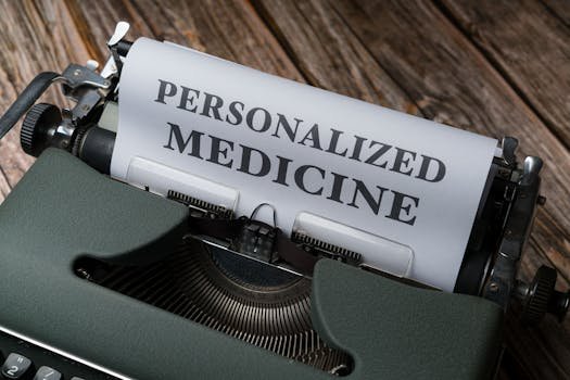 Close-up of a vintage typewriter with paper displaying 'Personalized Medicine' text.